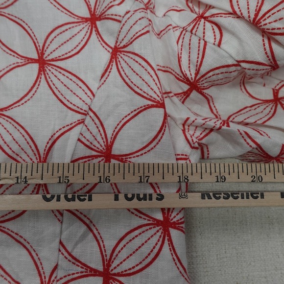 JM Collection Jacket Womens 12 Linen Button Up Geometric Lightweight Spring Blaz - Picture 6 of 13